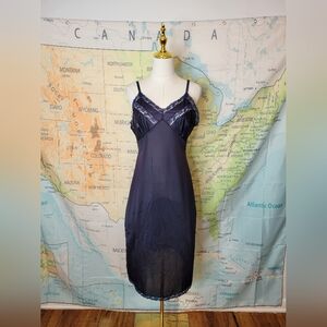 Vintage Wonder Maid Midnight Blue Lace Slip